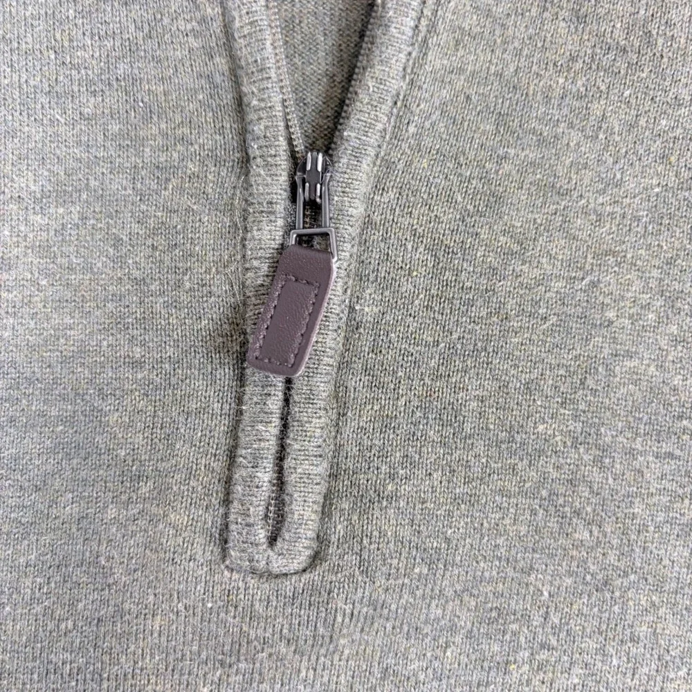Jos A Bank Signature Collection Mens Large Sage Green 100% Pima‎ Cotton 1/4 Zip